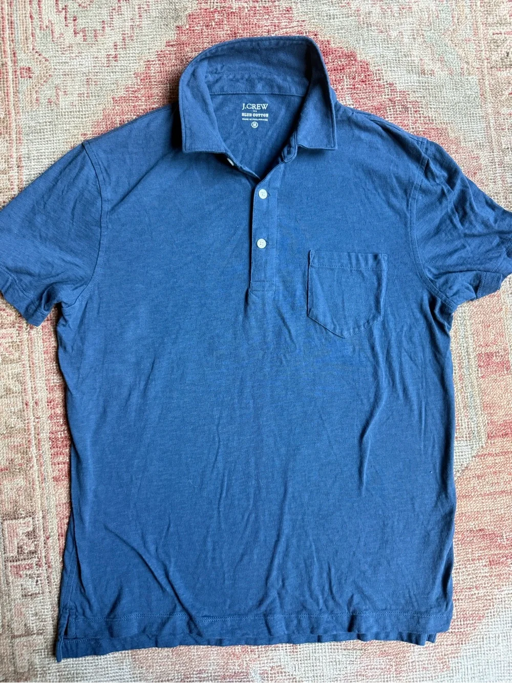 J. Crew Men's Indigo Polo Shirt with Chest Pocket
